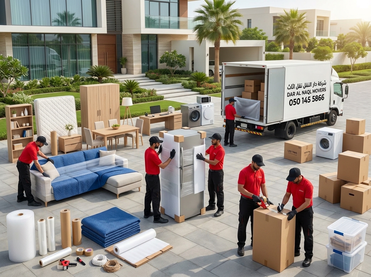 Moving team carrying furniture together