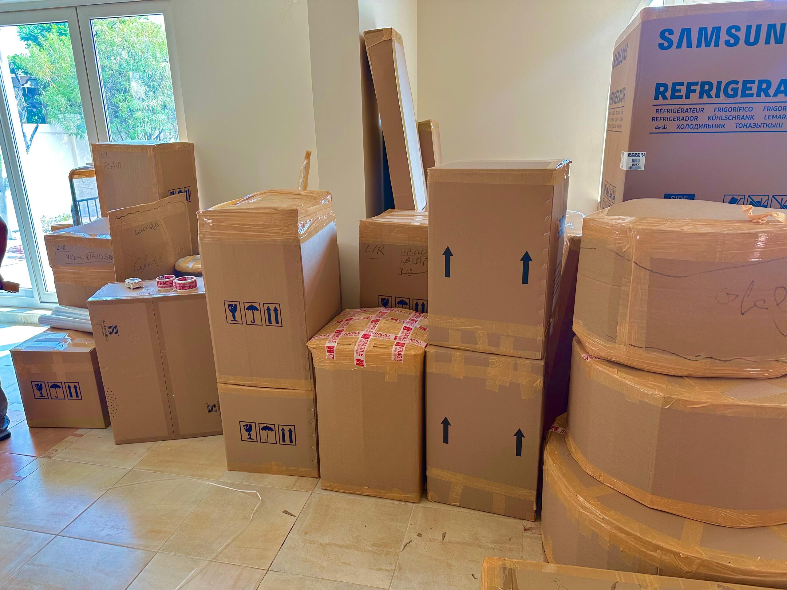 Moving truck loaded and ready for transport